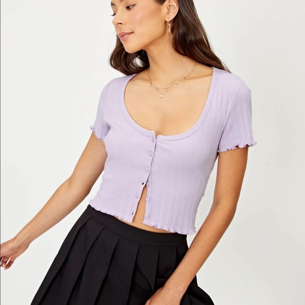 Glassons Frill Button Top